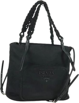 Prada Pre-owned Handbags, female, Black, Size: ONE SIZE Pre-owned Nylon Handbag