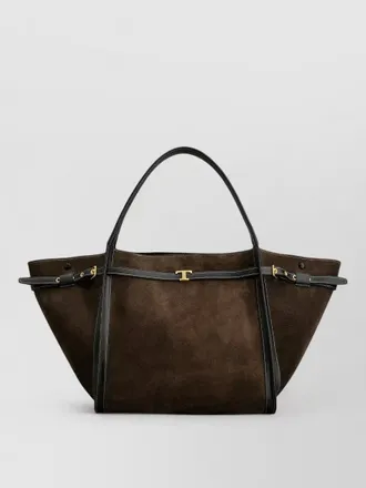 Tod's tim medium shopping shoulder bag suede