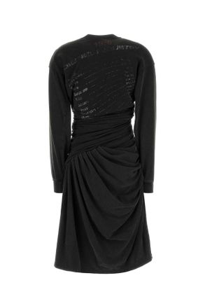 Diesel Graphic-Print Cotton-Blend Sweatshirt Dress - Black