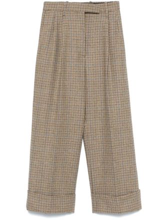 Thom Browne broek met hoge taille en dubbele plooi in Gunclub Check Cheviot Tweed