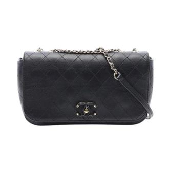 Chanel Pre-owned Leren Schoudertas - Dames - Vintage Schoudertas - Zwart - ONE Size - Leer - Vintage