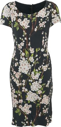 Dolce & Gabbana Midi-jurk met bloemenprint - Zwart