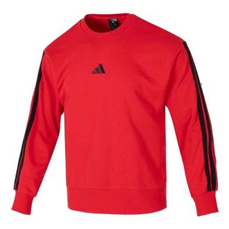 adidas Essentials 3 Stripes Long Sleeves T-Shirt Red JE6373