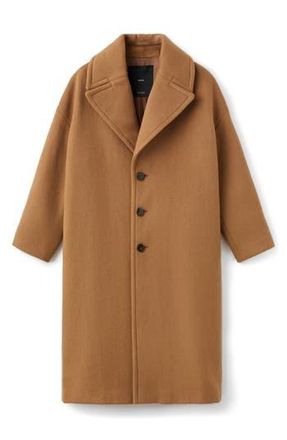 Mango Selection Notched Lapel Virgin Wool Blend Coat in Medium Brown at Nordstrom Rack, Size Small