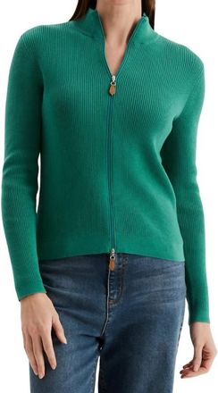 Tyler Böe Cotton Ribbed Cardigan In Kelly Green
