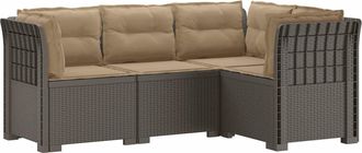 vidaXL Sof&aacute; De Jard&iacute;n Para 4 Personas Con Cojines Estilo Rattan Pp Vidaxl
