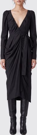 Vivienne Westwood Draped Asymmetrical Silk-Blend Wrap Midi Dress