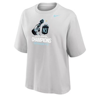 Nike Womens Gotham FC NWSL Champions Boxy T-Shirt in Grey | W11668P841SBF-NGY