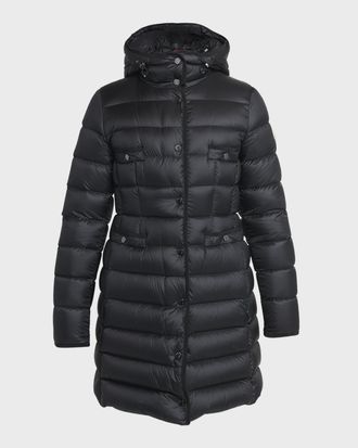 Moncler Hirma Hooded Long Down Jacket