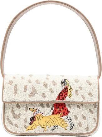 Staud Tommy Beaded Bag - Dames - Schoudertassen - Beige - ONE Size - Leer - Tassen