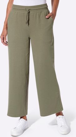 Casual Looks Sweathose CASUAL LOOKS, Damen, Gr. 36, Normalgr&ouml;ssen, khaki, 50% Baumwolle, 50% Polyester, unifarben, Hosen Sweathose