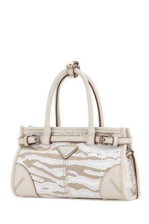 Prada Womens Printed Canvas Small Prada Bonnie Handbag Bianco Borse A Mano Bag
