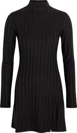 Reformation Libra Subtle-stripe Stretch-jersey Mini Dress - Black - XL (UK16 / XL)