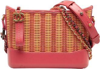 Chanel Pre-owned Small Rattan Gabrielle Crossbody - Dames - Vintage Schoudertas - Roze - ONE Size - Leer - Vintage