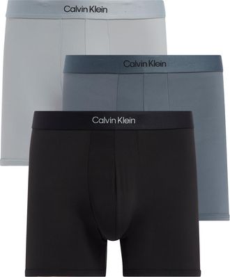Calvin Klein 3-Pack Stretch Contour Pouch Boxer Briefs in Black/Turbulance/Wolf Grey at Nordstrom Rack, Size X-Large