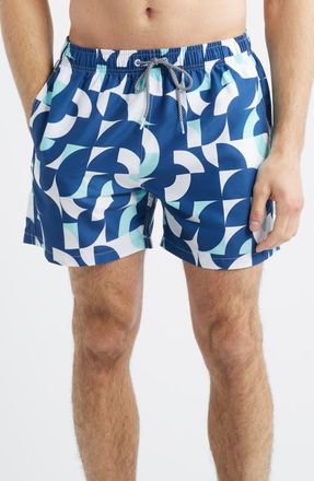 Boardies Abstract Print Swim Trunks in Blue Multi at Nordstrom, Size Xx-Large