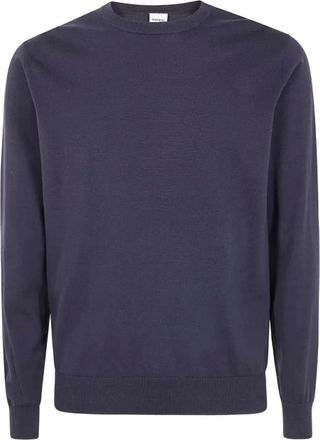 Aspesi Trui met Ronde Hals - Heren - Ronde hals truien - Blauw - M - Katoen - Truien & Vesten