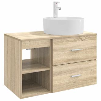 vidaXL Juego De Muebles De Ba&ntilde;o 2 Pcs Roble Sonoma Vidaxl