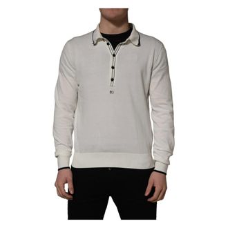 Dolce & Gabbana Polo Pullover Jumper - male - Dolce & Gabbana - Round-neck Knitwear - White - M - Knitwear