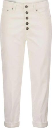 Dondup Koons Cropped Straight Leg Jeans - Dames - Vrijetijds broeken - Wit - W28 - Denim - Broeken