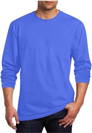 Generic Tshirts Men UK Long Sleeve Crew Neck Shirts Basic Plain Stylish Pullover Tops Versatile Brief Breathable Comfortable Sports Tee Loose Fit Casual Class