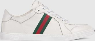Gucci Womens Stretch Low-top Sneaker, White, Leather