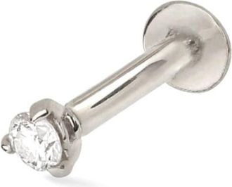 Lark & Berry 14kt white gold Modernist diamond earring - women - Lab Grown Diamond/14kt White Gold - One Size - Silver