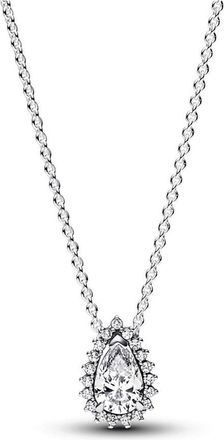Pandora Sparkling Pear Halo Collier Necklace