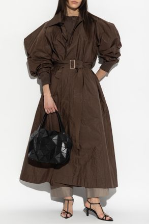 Issey Miyake Coat With Pockets, Womens, Brown