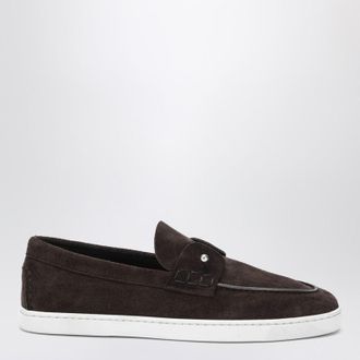 Christian Louboutin Chambeliboat Loafers In Coffee-Coloured Suede