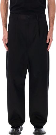 Junya Watanabe Mens Wide-leg Cotton Trousers - Black - Size Medium