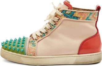 Christian Louboutin Sneakers Louis in pelle con borchie a punta - Toni neutri