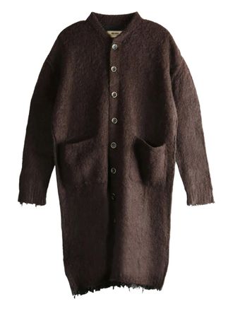 Uma Wang two-tone cardigan - men - Viscose/Wool/Polyamide/Elastane - M - Brown