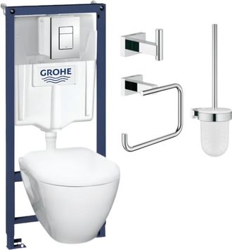 GROHE Inodoro Suspendido Compacto Serel + Estructura De Soporte Grohe Asiento + Placa + Accesorios