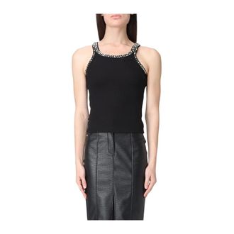 Pinko Pinko, Tops, Dames, Zwart, S, Canotta con borchie