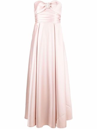 Alberta Ferretti strapless knot-detail gown - women - Silk/Acetate/Polyester/Cupro - 40 - Pink