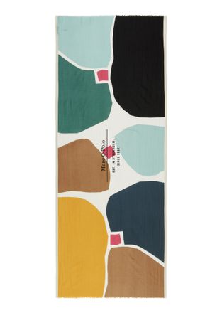 Marc O'Polo Modeschal MARC OPOLO, Damen, bunt (multi, summer pine), Baumwollmischung, Modet&uuml;cher Modeschal, ca. 70 x 180 cm
