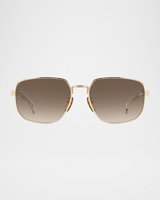 David Beckham Men & apos;s Stainless Steel Rectangle Sunglasses