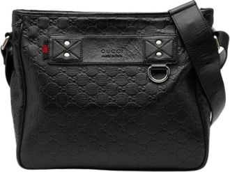 Gucci Pre-owned Vintage Crossbody Bag - Dames - Vintage Schoudertas - Zwart - ONE Size - Leer - Vintage