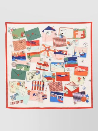 Fendi silk scarf postcard collage summer landscapes