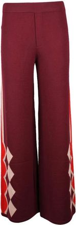 KANGRA Broeken, Dames, Rood, S, Wol, Gebreide jumpsuit