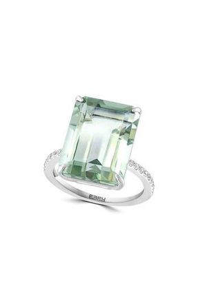 Effy Sterling Silver Green Quartz & White Topaz Ring at Nordstrom Rack, Size 7