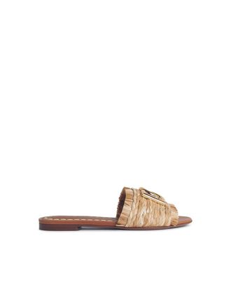 Dolce & Gabbana Beige Raffia Braid Slipper