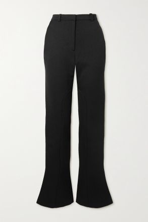 Wales Bonner Pantaloni Svasati In Drill Di Misto Lana E Cotone Coltrane - Nero