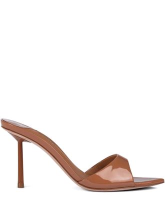 Le Silla 80mm Bella patent leather sandals - Brown