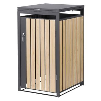 ML Design Cobertizo de exterior para 1 cubo 68x80x120cm antracita madera alerce