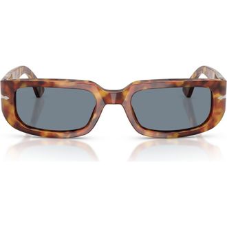 Persol 53mm Pillow Sunglasses in Brown Tortoise /Light Blue at Nordstrom