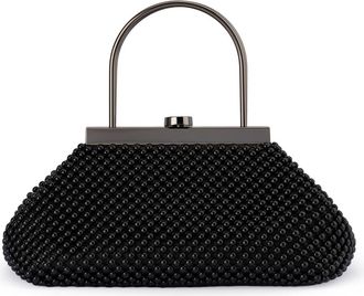 Olga Berg Mimi Ball Mesh Frame Bag in Black at Nordstrom
