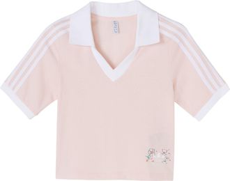 adidas (WMNS) adidas Originals Cropped Polo Shirts Pink IP3757