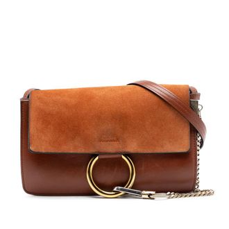 Chlo&eacute; Pre-owned Chloe Small Suede and Calfskin Faye Crossbody Ladies PL8ZRUMATA8CYLSR